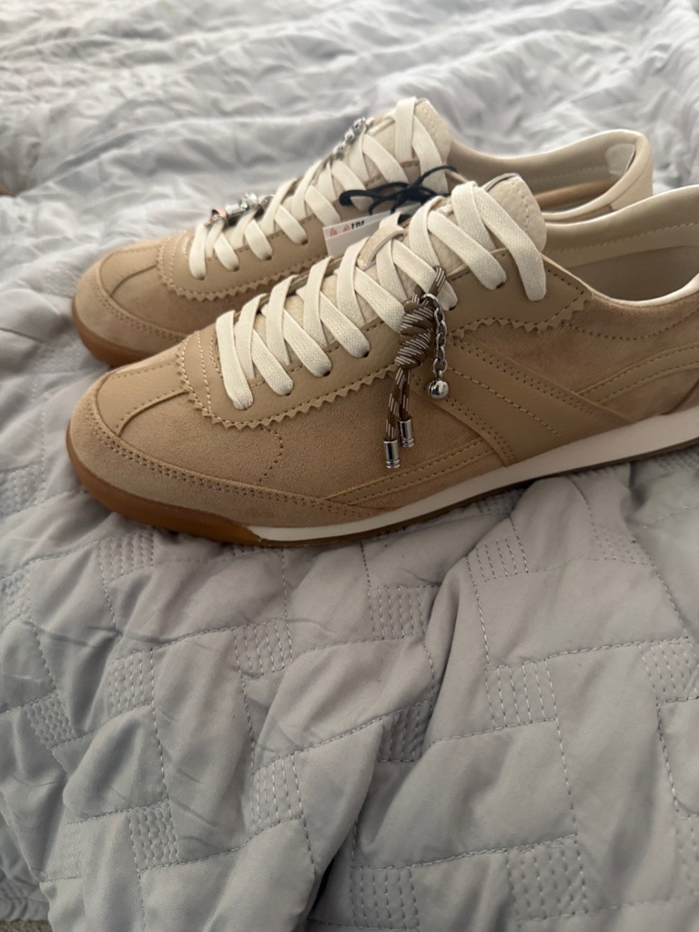 Women Zara Casual Suede Sneaker in Beige - Neutral Style
